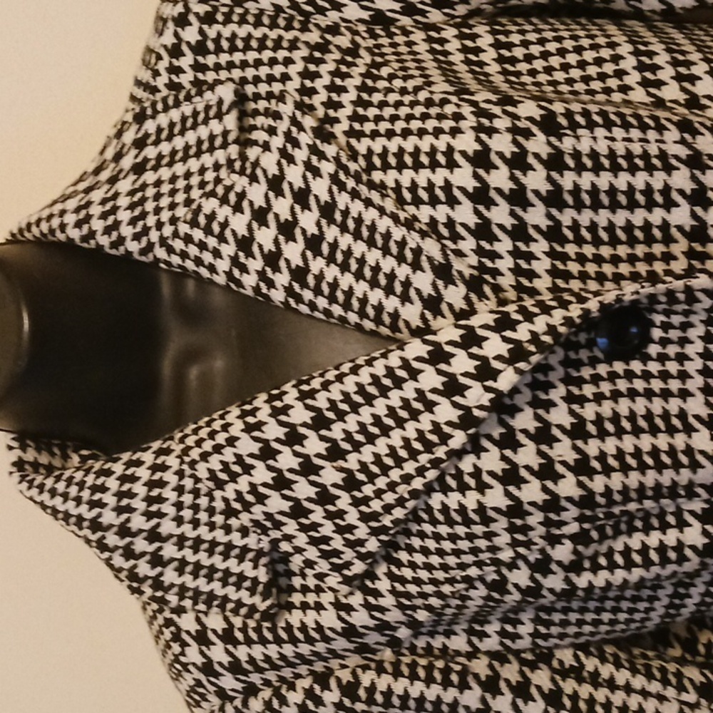 Candies Wool White Black Blazer Sz Med - image 2